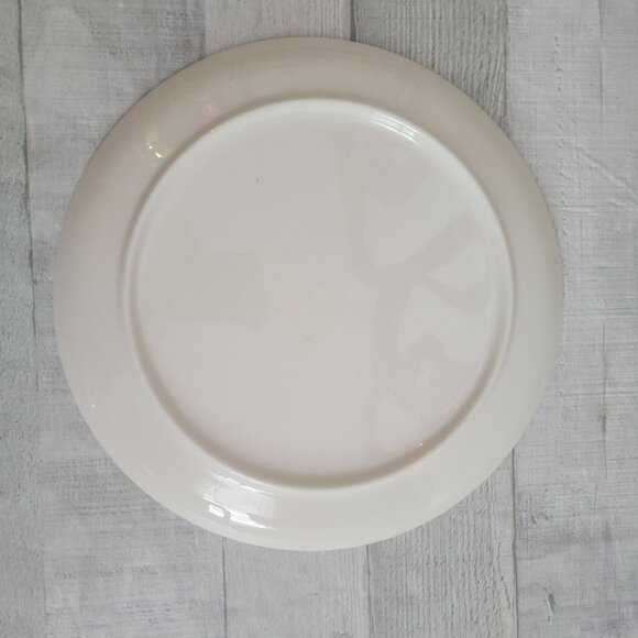 Vintage Syracuse Raindrop Ceramic Dinner Plate With Green Leaf & Yellow Accent D - Picture 3 of 4